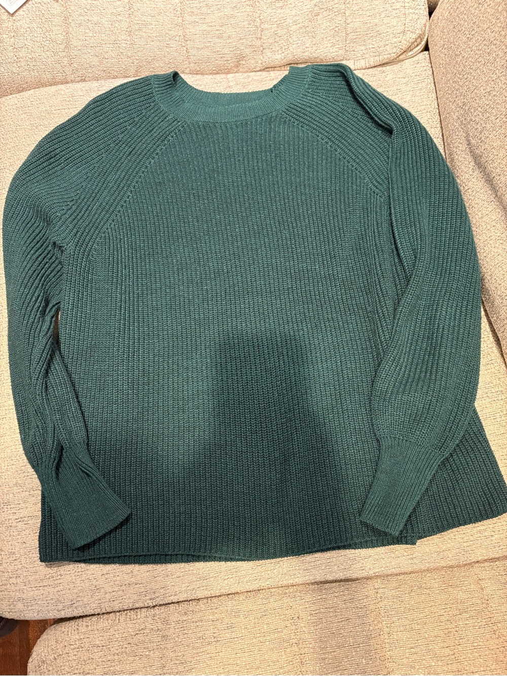 Jessica Simpson Deep Green Ribbed Crewneck Sweater